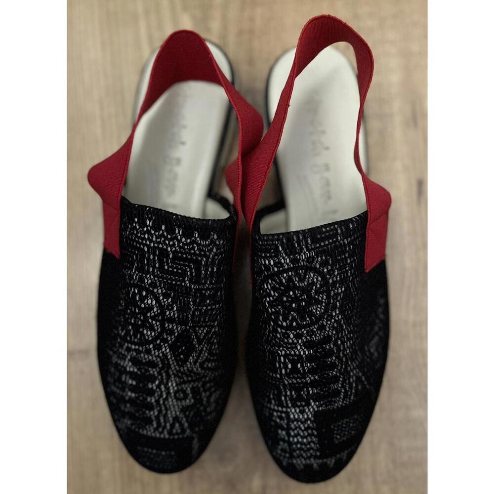 Rapisardi Sandals Stretch Your Life Black And Red Size 37 Made In Italy